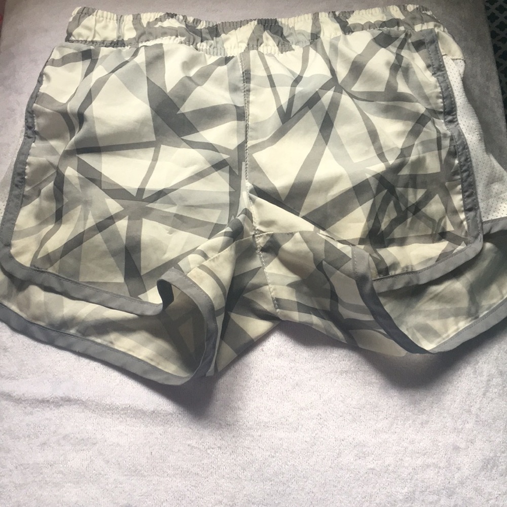 cute worn once grey and white athletic shorts